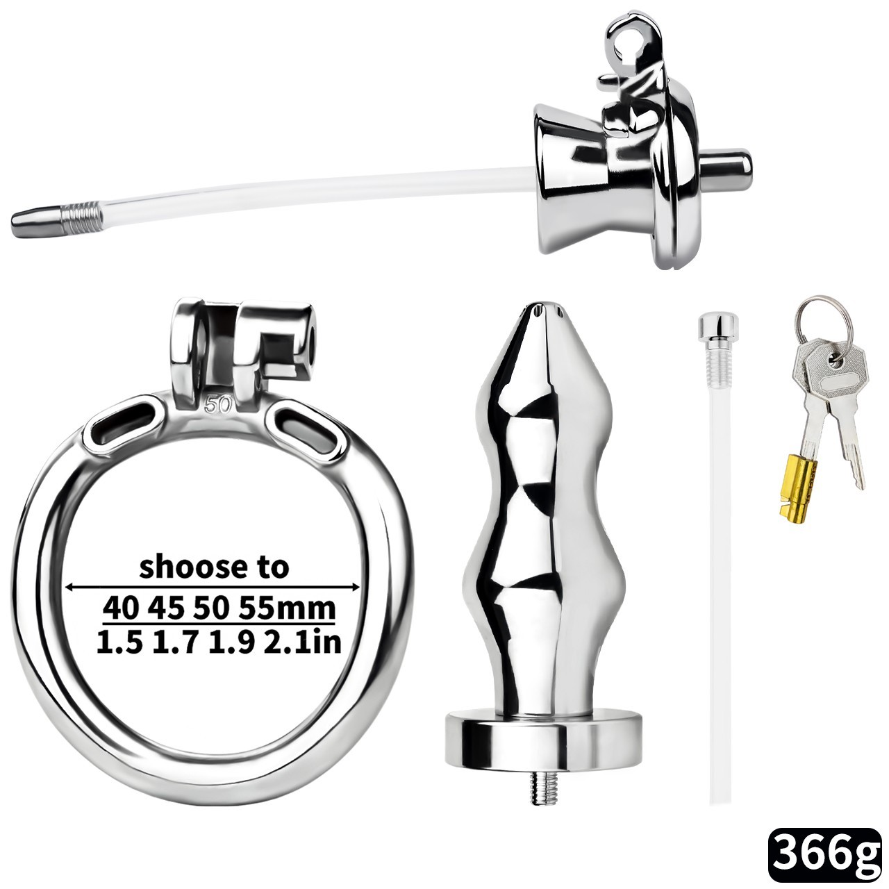 Inverted Penis Cage Chastity Device Set Stainless Steel Sissy Cage BDSM