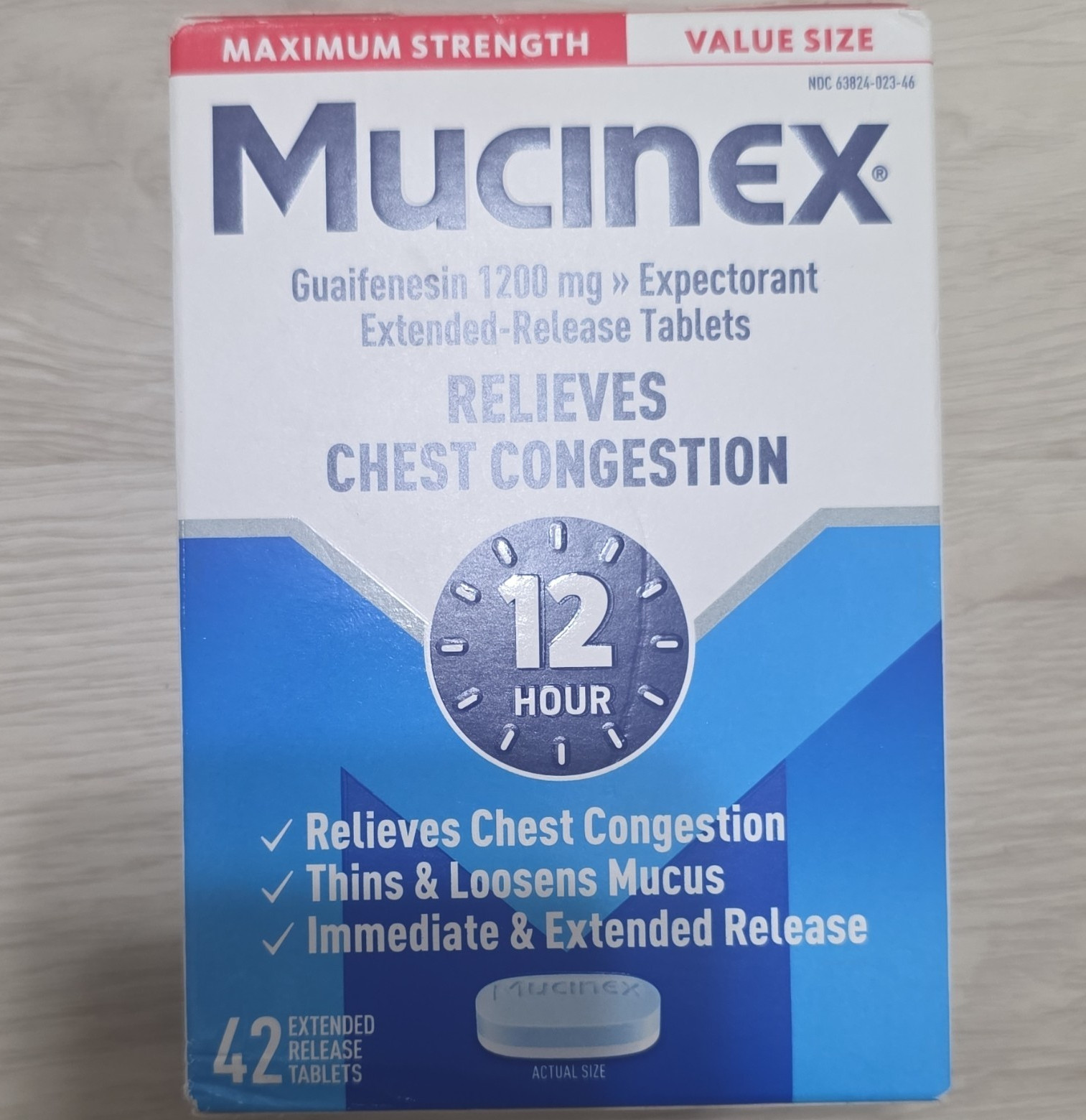 Mucinex Maximum Strength 12 Hour Guaifenesin 1200mg ER Tablets 42 Ct
