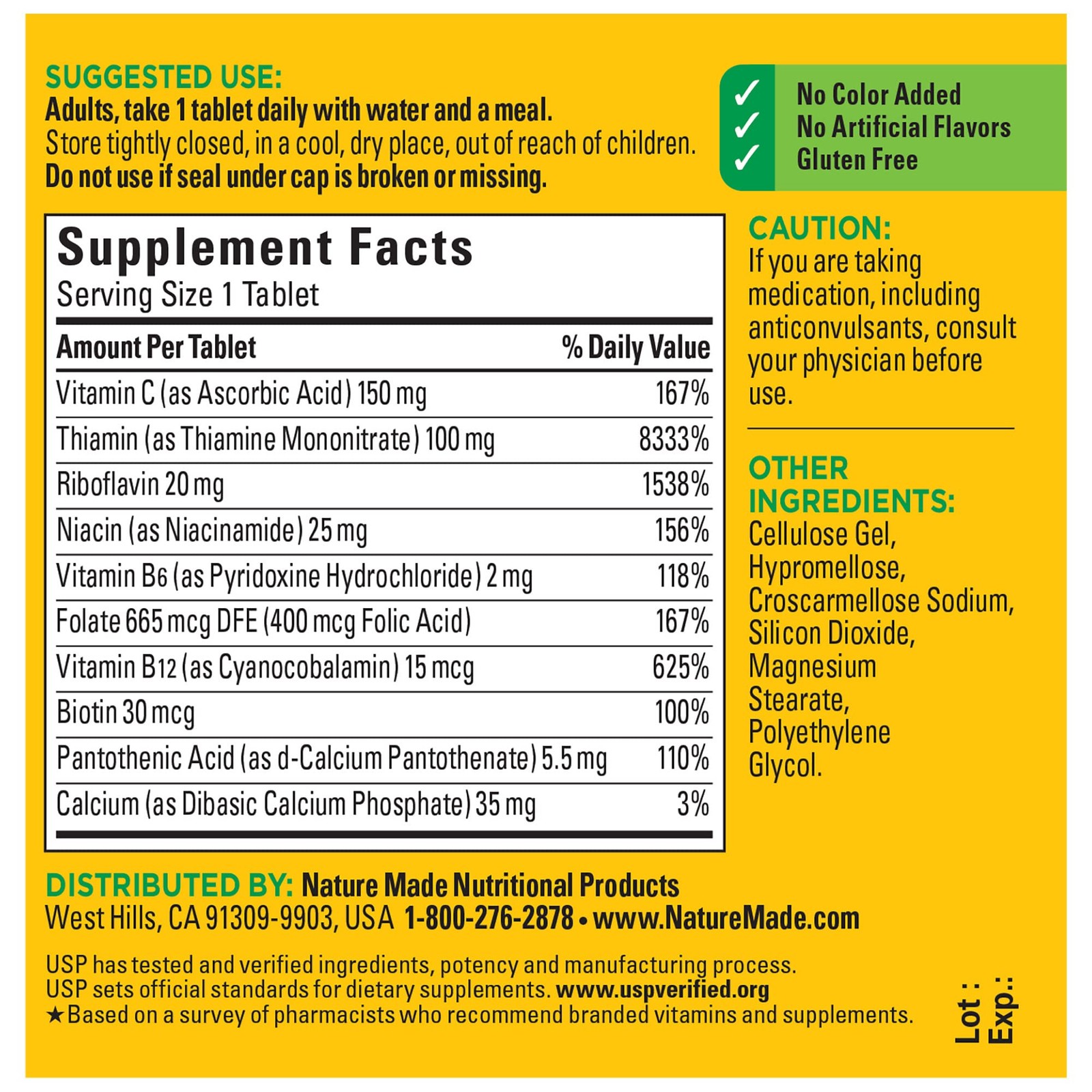 Nature Made Super B Complex with Vitamin C and Folic 60 Count (Pack of 1)