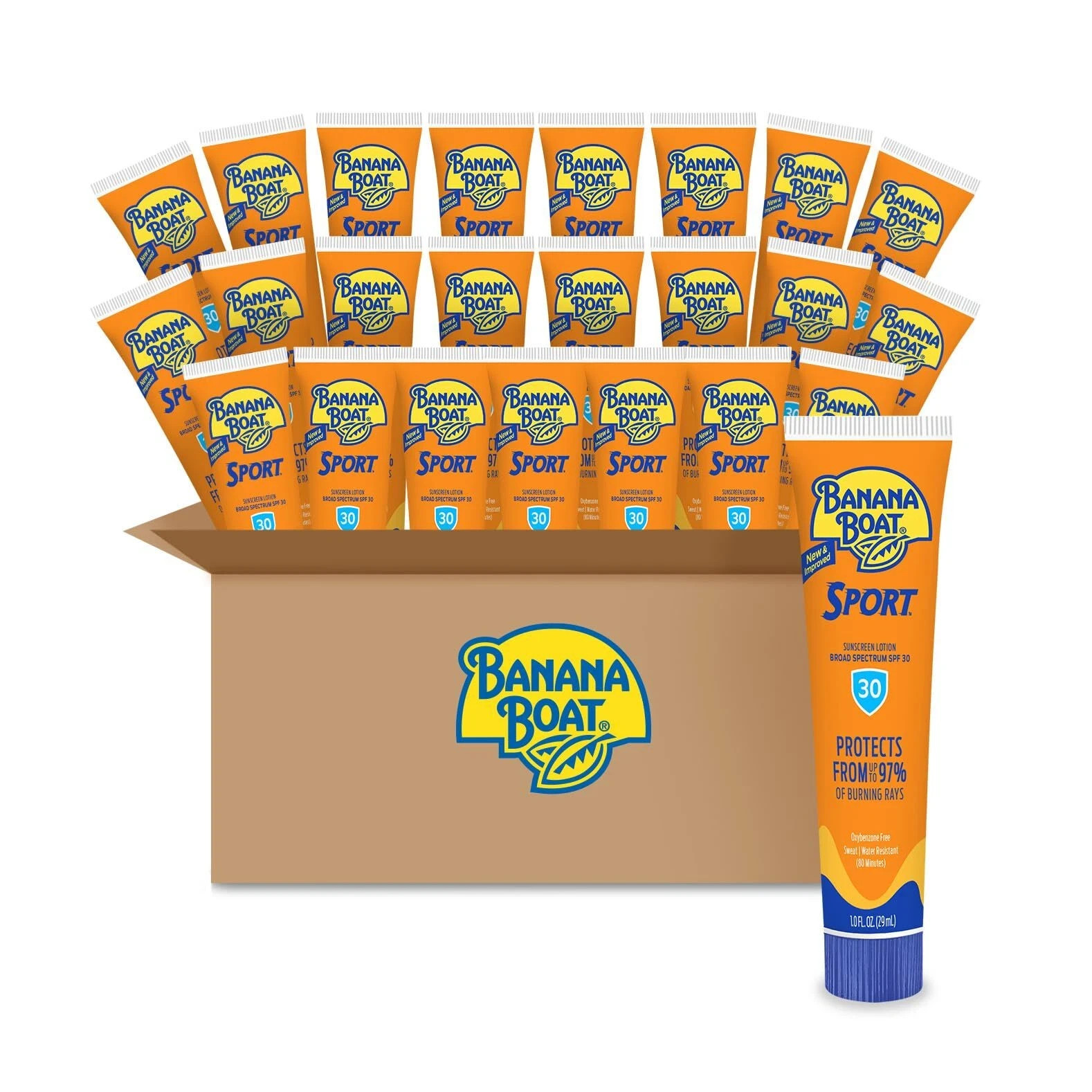Banana Boat Sport Ultra Sunscreen Lotion SPF 30 Pack of 24 Travel Size EXP 09/26