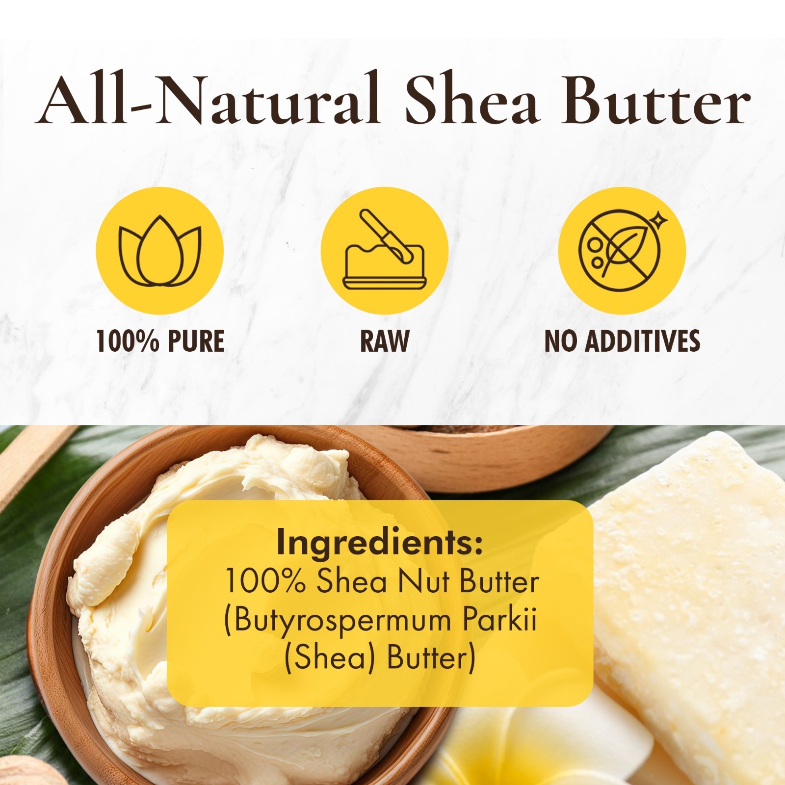 Raw Shea Butter YELLOW / IVORY UNREFINED Organic Raw Natural Africana Ghana
