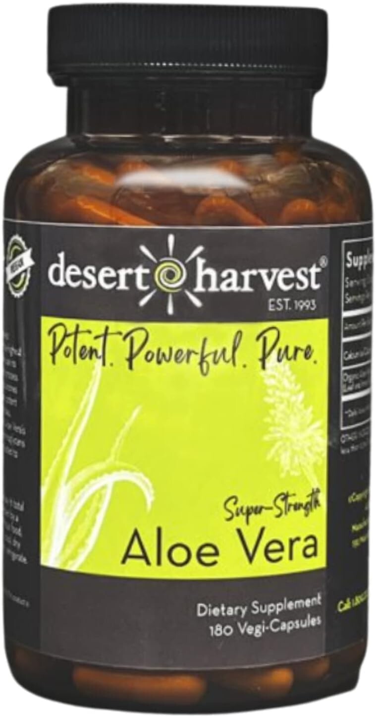 Desert Harvest Super Strength Aloe Vera 180 Vegi Capsules – AUTHENTIC Exp 09/27!