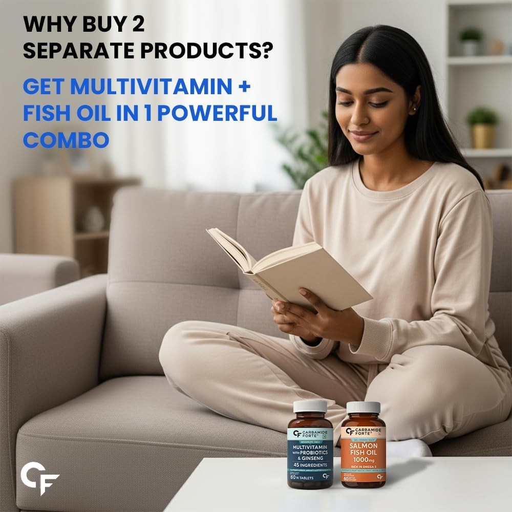 Carbamide Forte Multivitamin Tablet for Men with Probiotics & Salmon Omega 3 Tab
