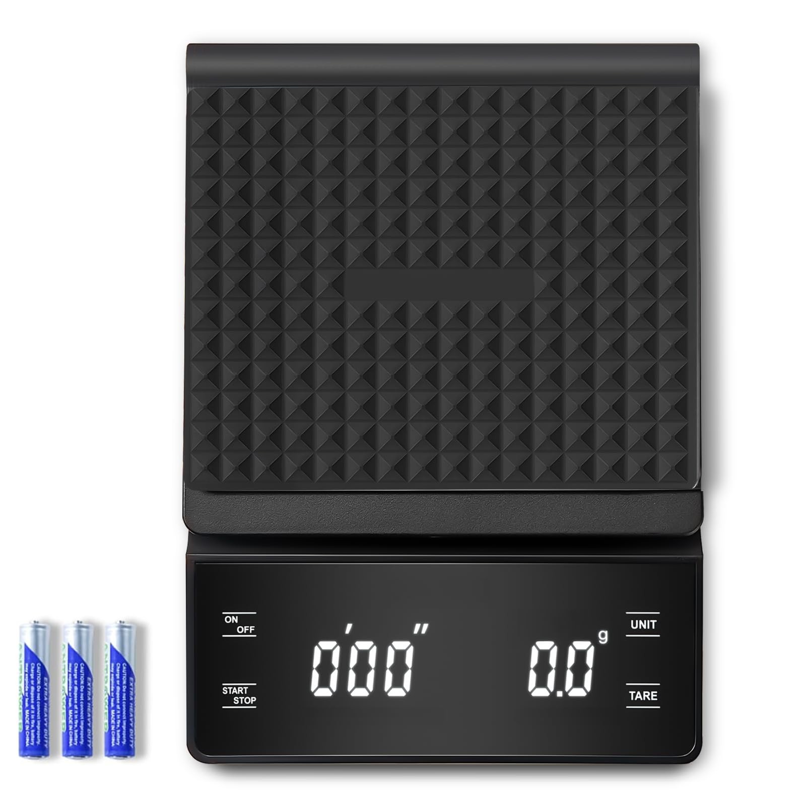 WISHSOM Coffee Scale with Timer, 3kg/0.1g 5.12 in x 7.09 x in, Black