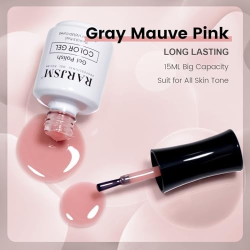Nude Gel Nail Polish Neutral Skin Tone Sheer Jelly Gel Polish Gray Mauve Pink