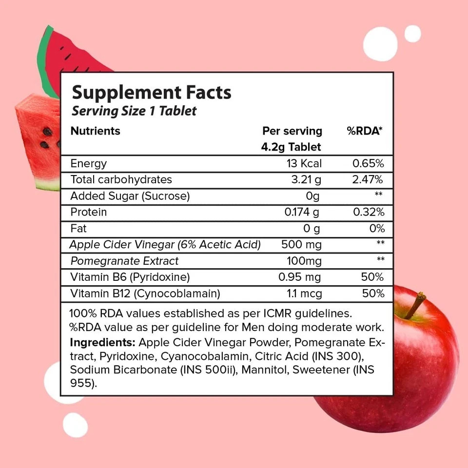 PLIX THE PLANT FIX Apple Cider Vinegar Effervescent Tablet with mother for we