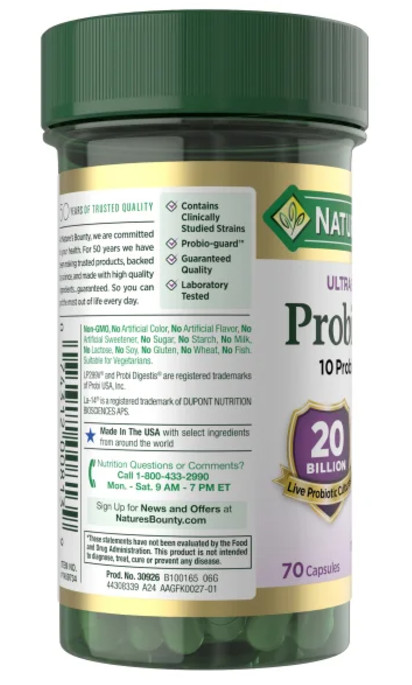 Nature’s Bounty Ultra Strength Probiotic 10 Capsules 70 Ct Digestive Support