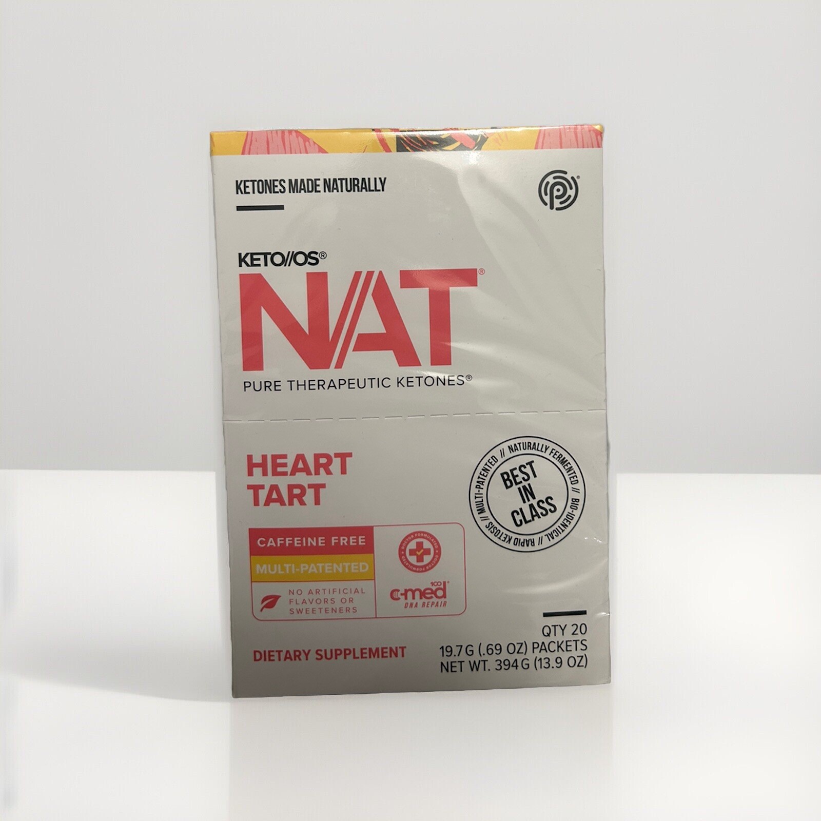 PRUVIT Ketones NAT 20 Packets Free Caffeine HEART TART / FREE SHIPPING Exp 1/26