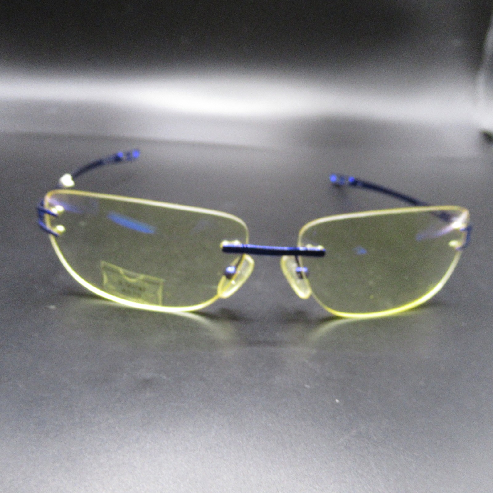 Gunnar Optiks Rimless Eyeglass Frames Blue Yellow Tint Lenses Swiss Optics China