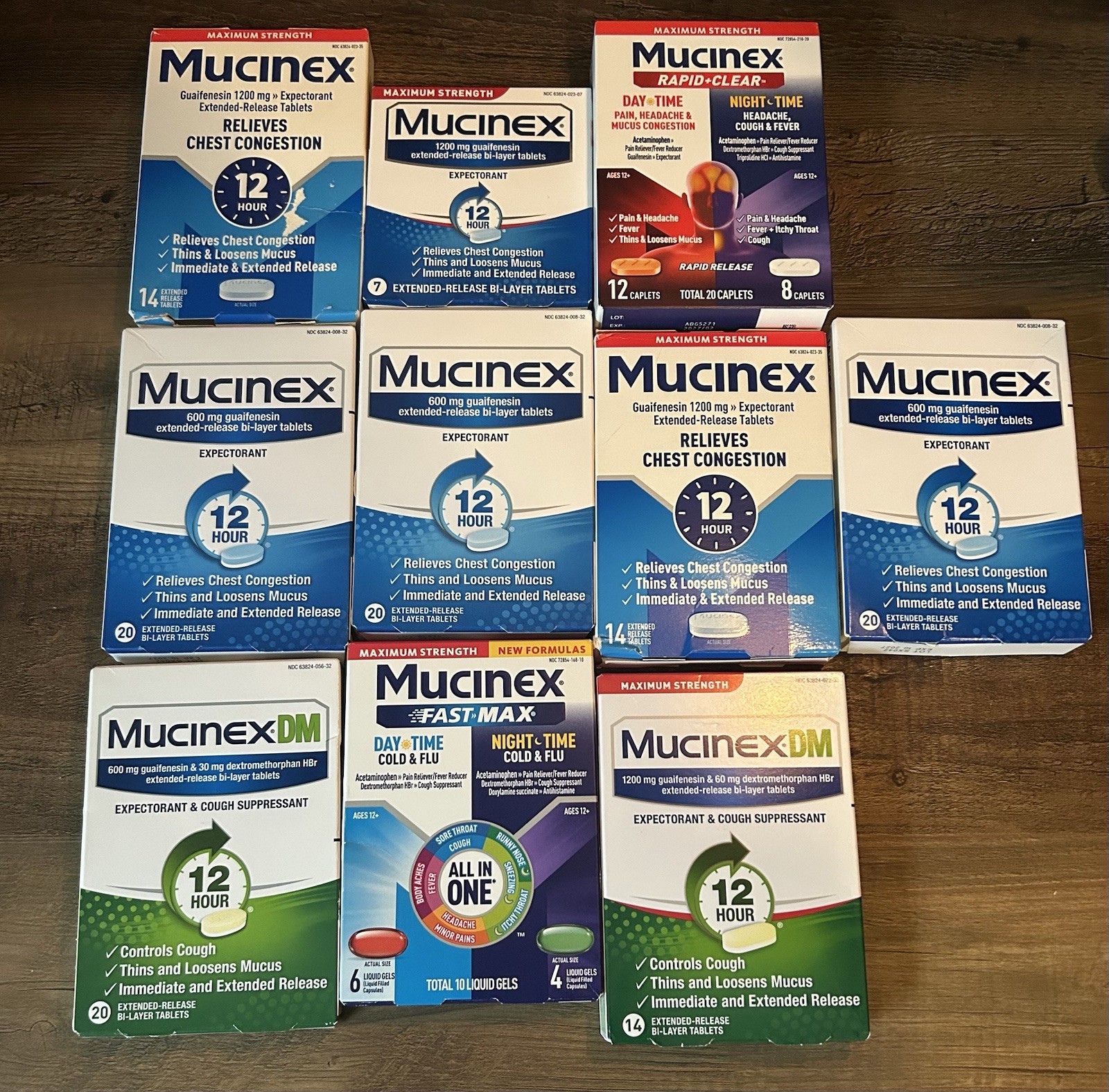 Mucinex Lot Of 10 Variety Pack. All Exp 2027/28 Sealed Brand New