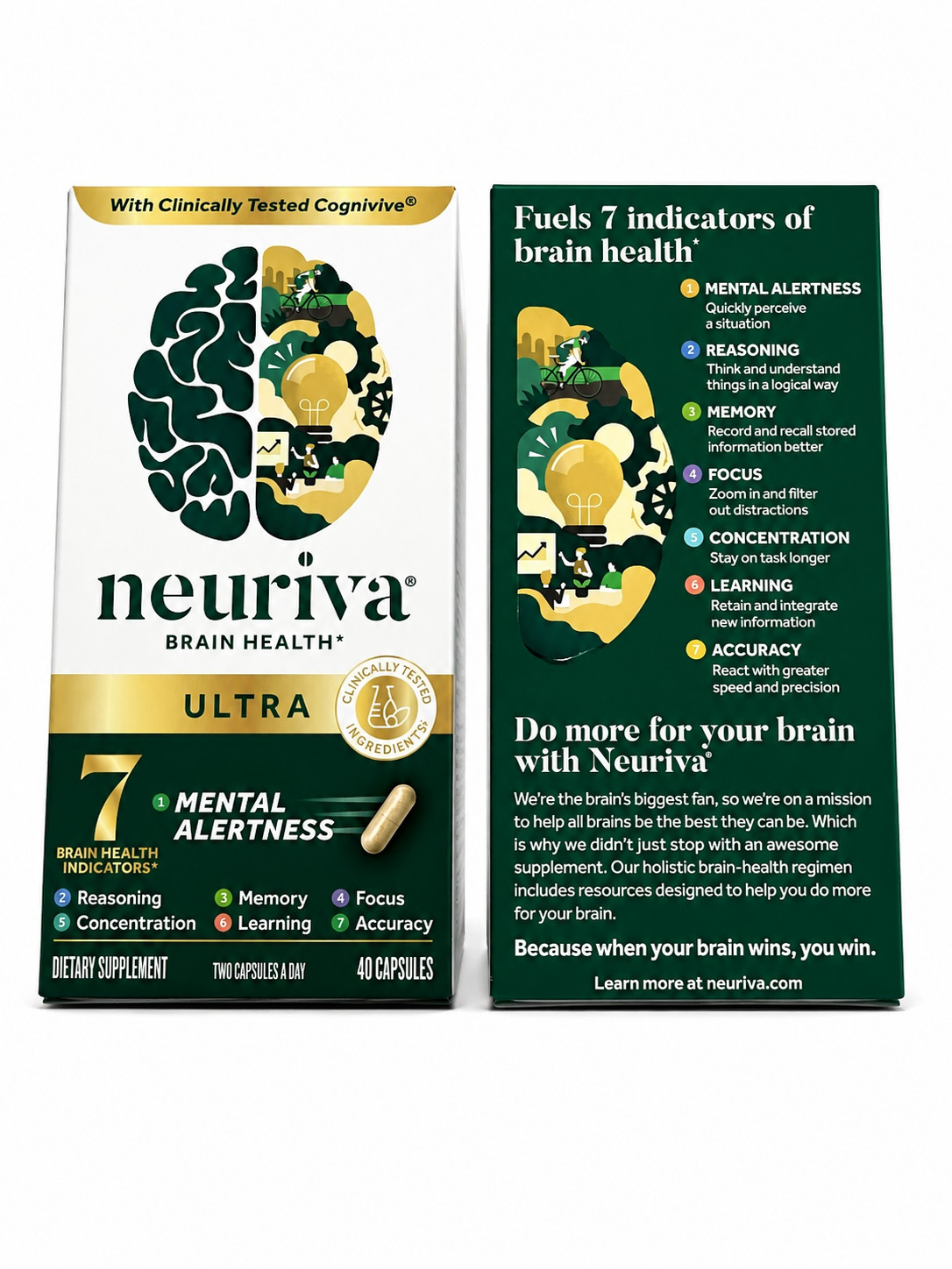 Neuriva Brain Health Ultra Mental Alertness 60 Caps Exp: 08/2027+