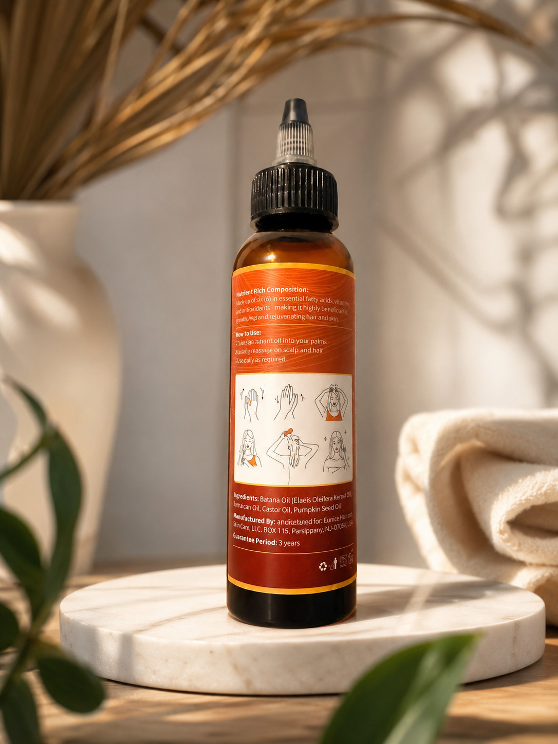 MAJERYXA Batana Hair Growth Oil w/ Rosemary, Castor & Pumpkin Seed 4.04oz/120ml