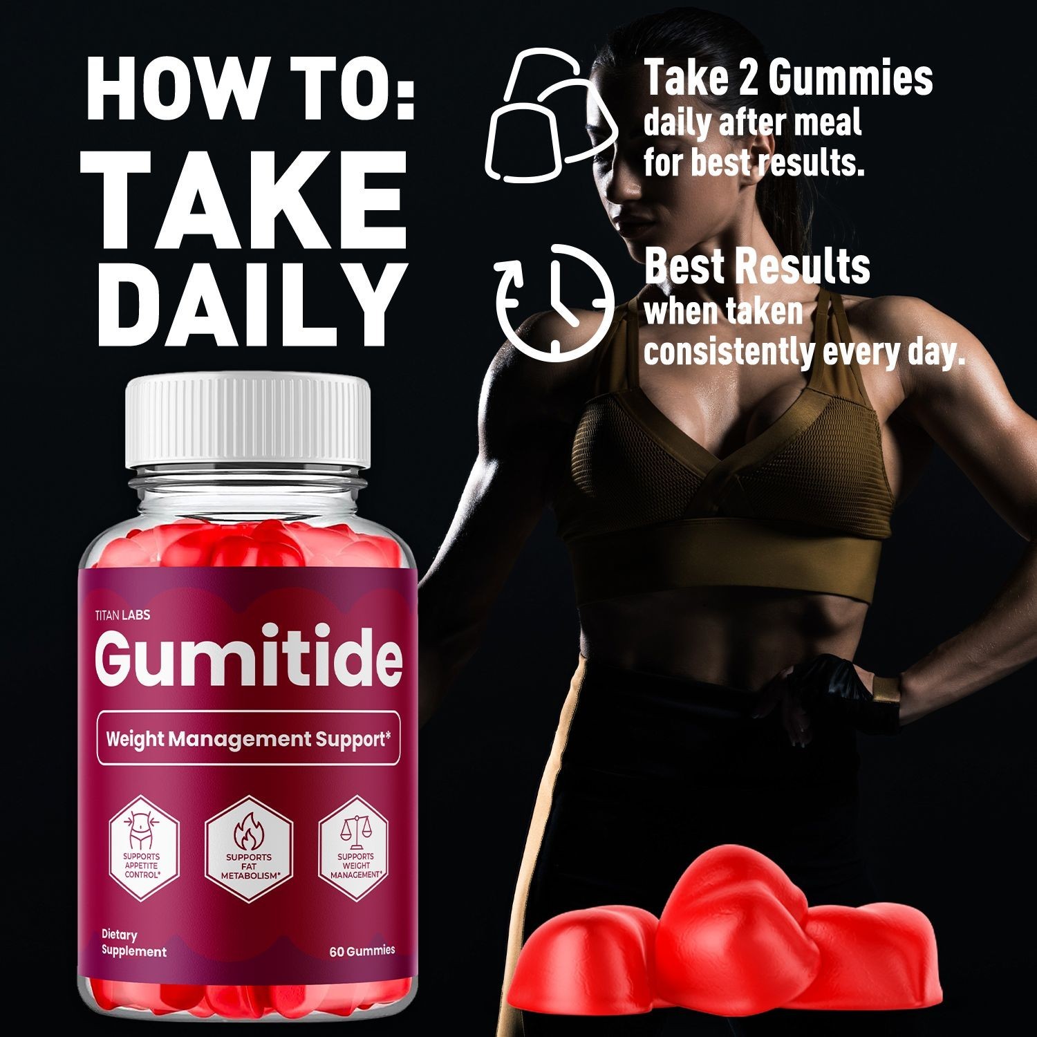 (3 Pack) Gumitide ACV Gummys 1000MG Advanced Gumi Tide Supplement 180 Gummies