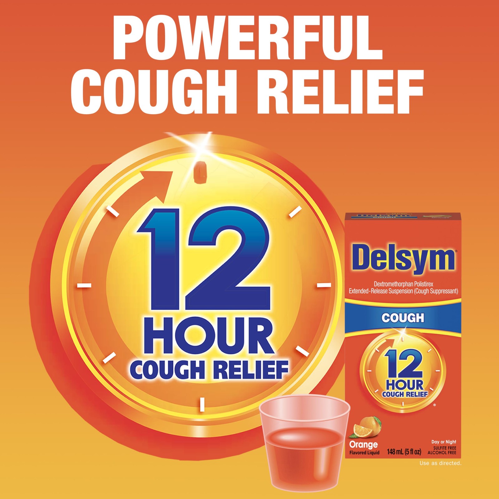 Delsym 12 Hour Cough 5 Oz. And Nighttime Relief 6Oz Combo Pack 638242136800