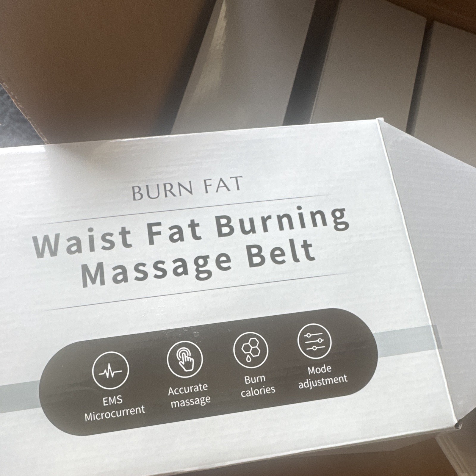 Waist Massage Belt EMS Microcurrent Mode Adjustment White USB Rechargeable YX001