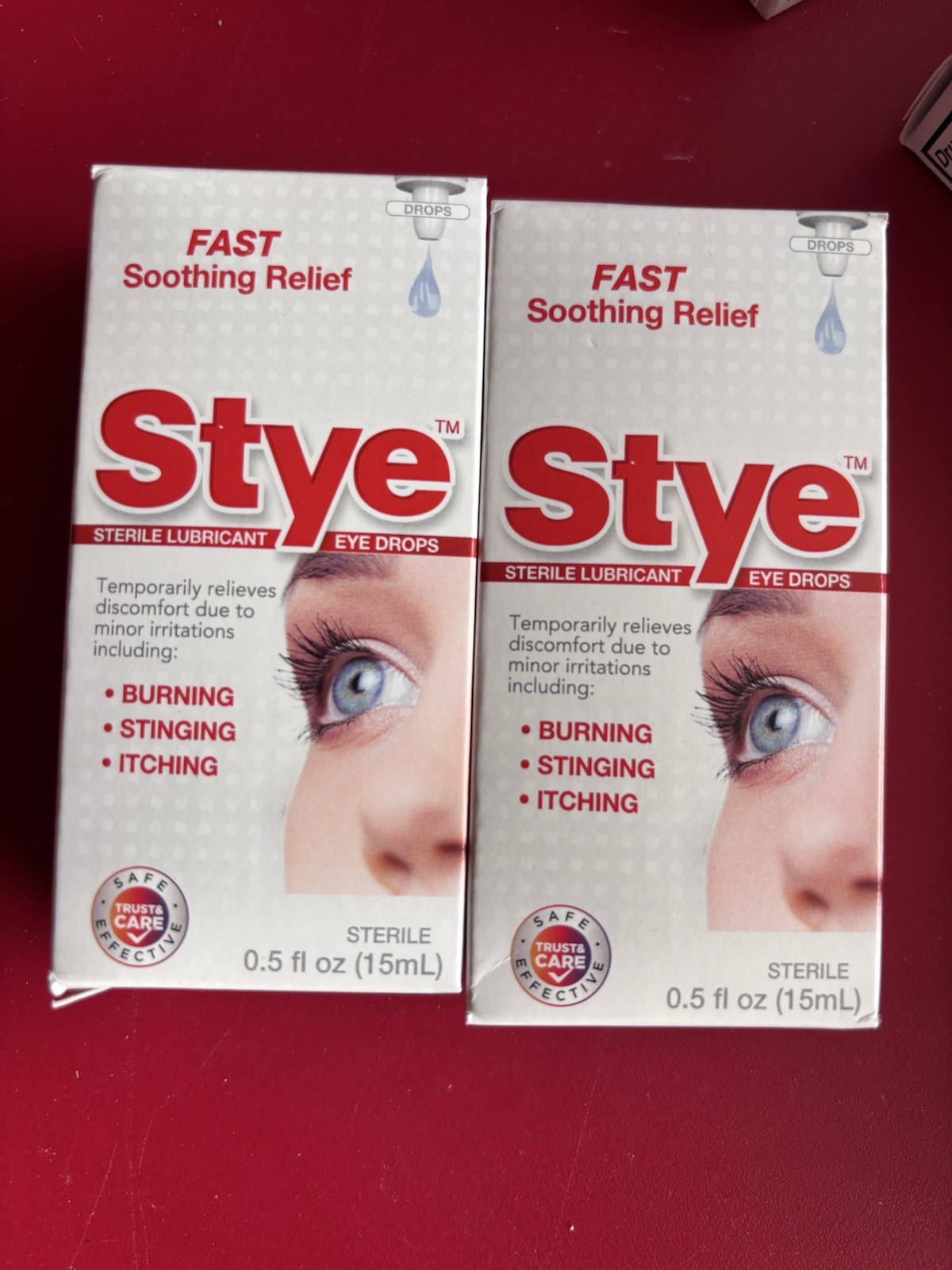 2 Pack Stye Sterile Lubricant Eye Drops, Fast Soothing ReLief EX 10/28 SEALED