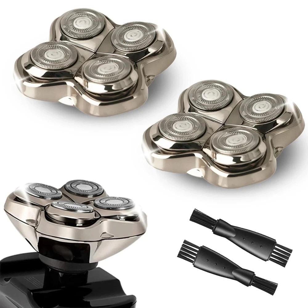 2Pack Pro 4 Shaver Replacement Heads for Skulls Pitbulls Series Gold PRO, Sil…