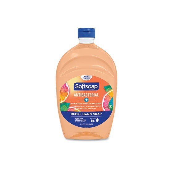 Antibacterial Liquid Hand Soap Refill, Fresh Scent, Orange, 50 oz