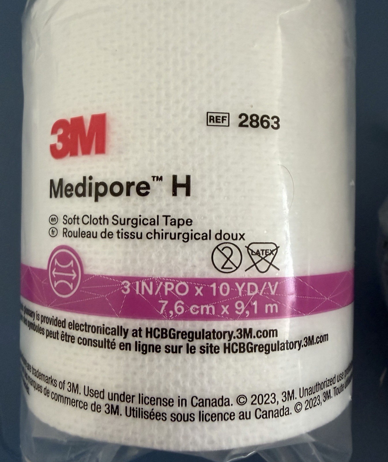 3M Medipore H Soft Cloth Surgical Tape Roll 3 in x 10 yd Latex Free 2863