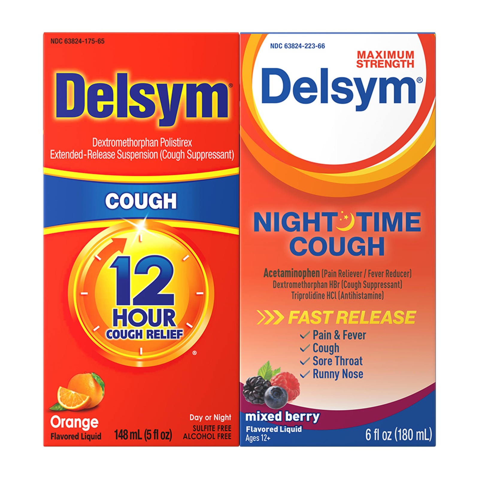 Delsym 12 Hour Cough 5 Oz. And Nighttime Relief 6Oz Combo Pack 638242136800