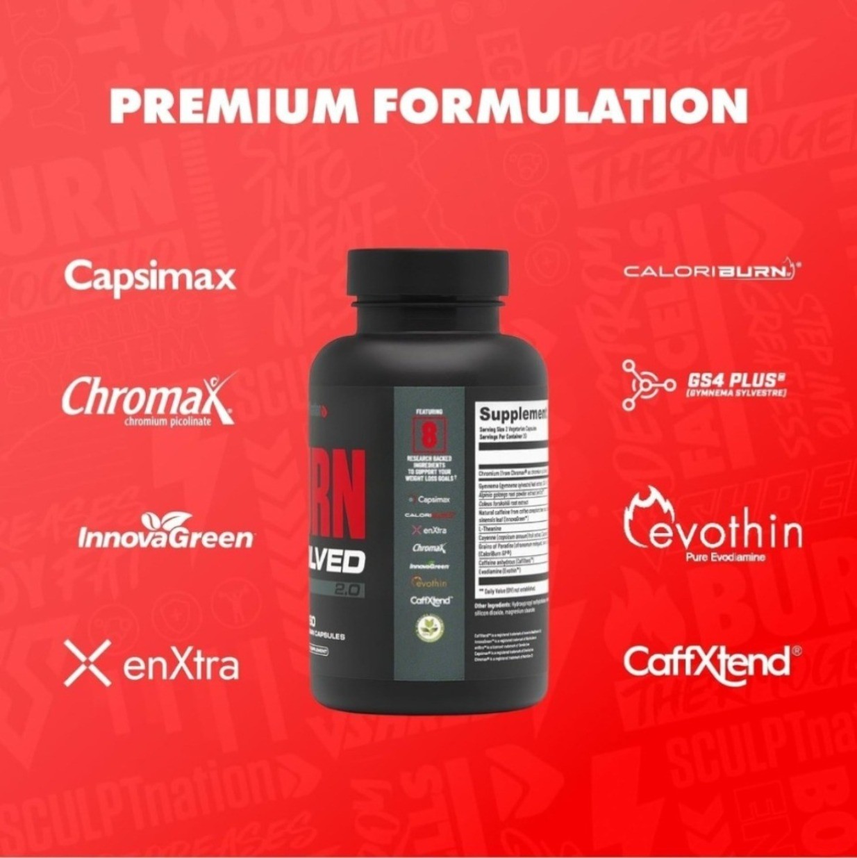 New BURN EVOLVED 2.0 Fat Loss Supplement , 180 Capsules