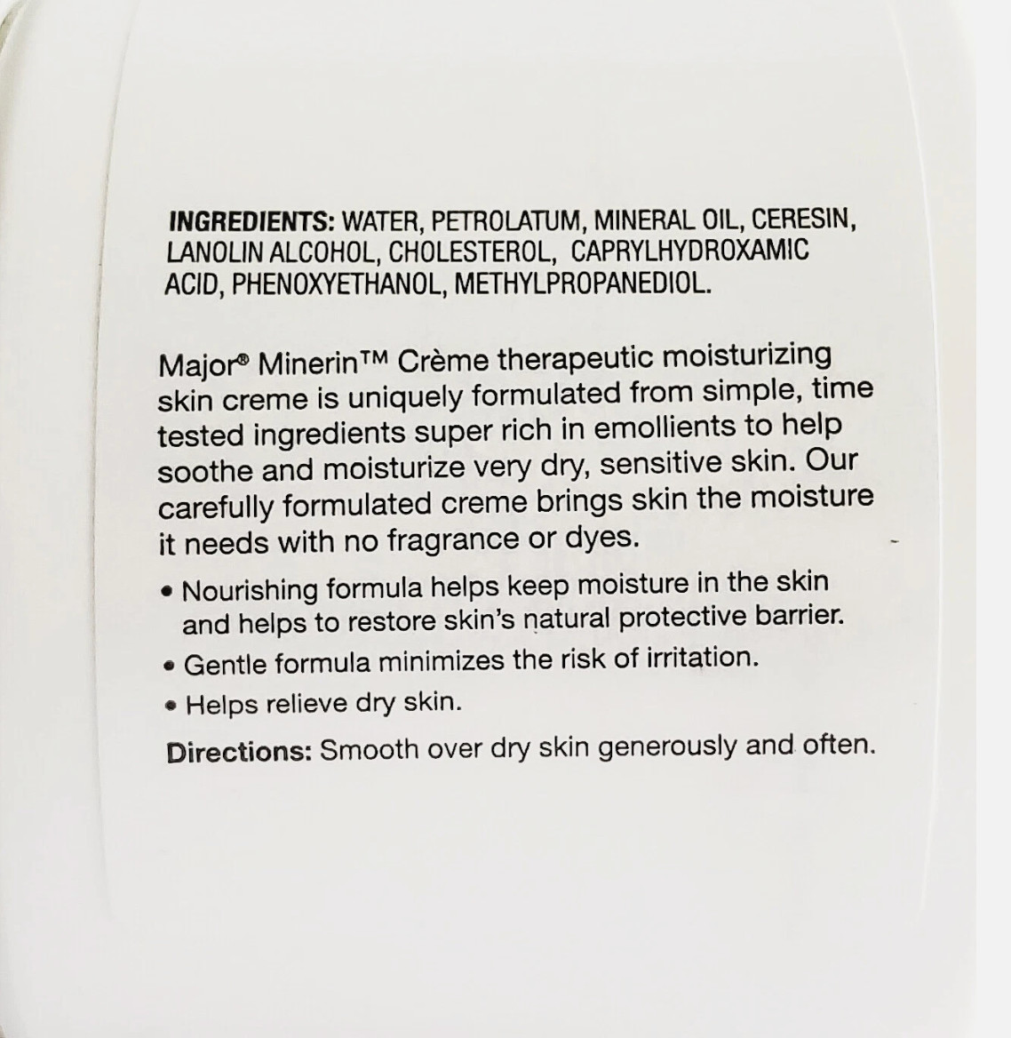 Major Minerin CREME (for Sensitive Skin) Fragrance 1lb + Free Shipping