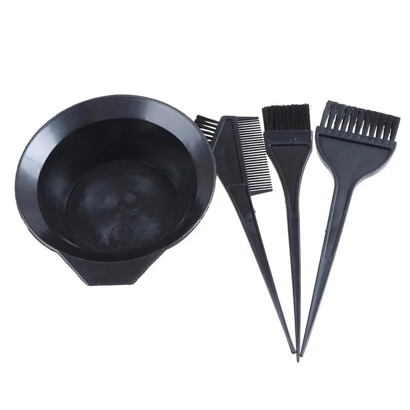 4PCS Hair Dye Coloring Tool Kit with Mixing Bowl Tint Brush Comb Set