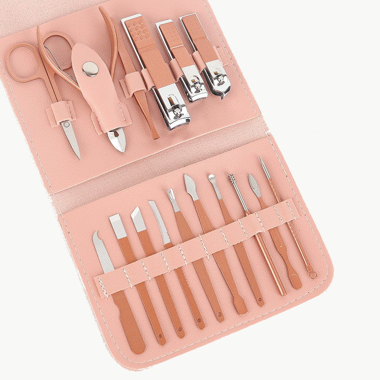 16 Pcs Nail Clippers Set Stainless Steel Manicure Pedicure Cuticle Grooming Tool
