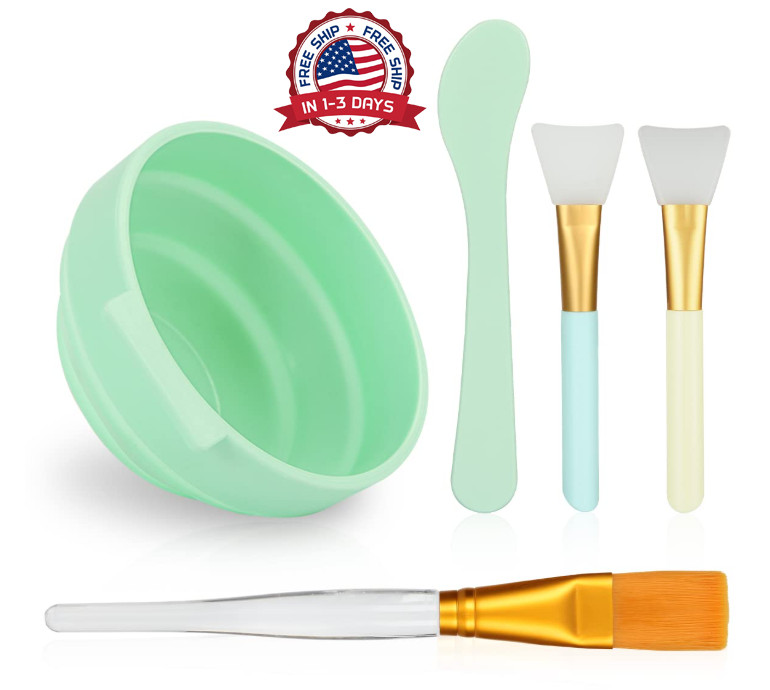 5 in 1 DIY Face Mask Mixing Bowl Set Silicone Brush Facial Spatula Applicator