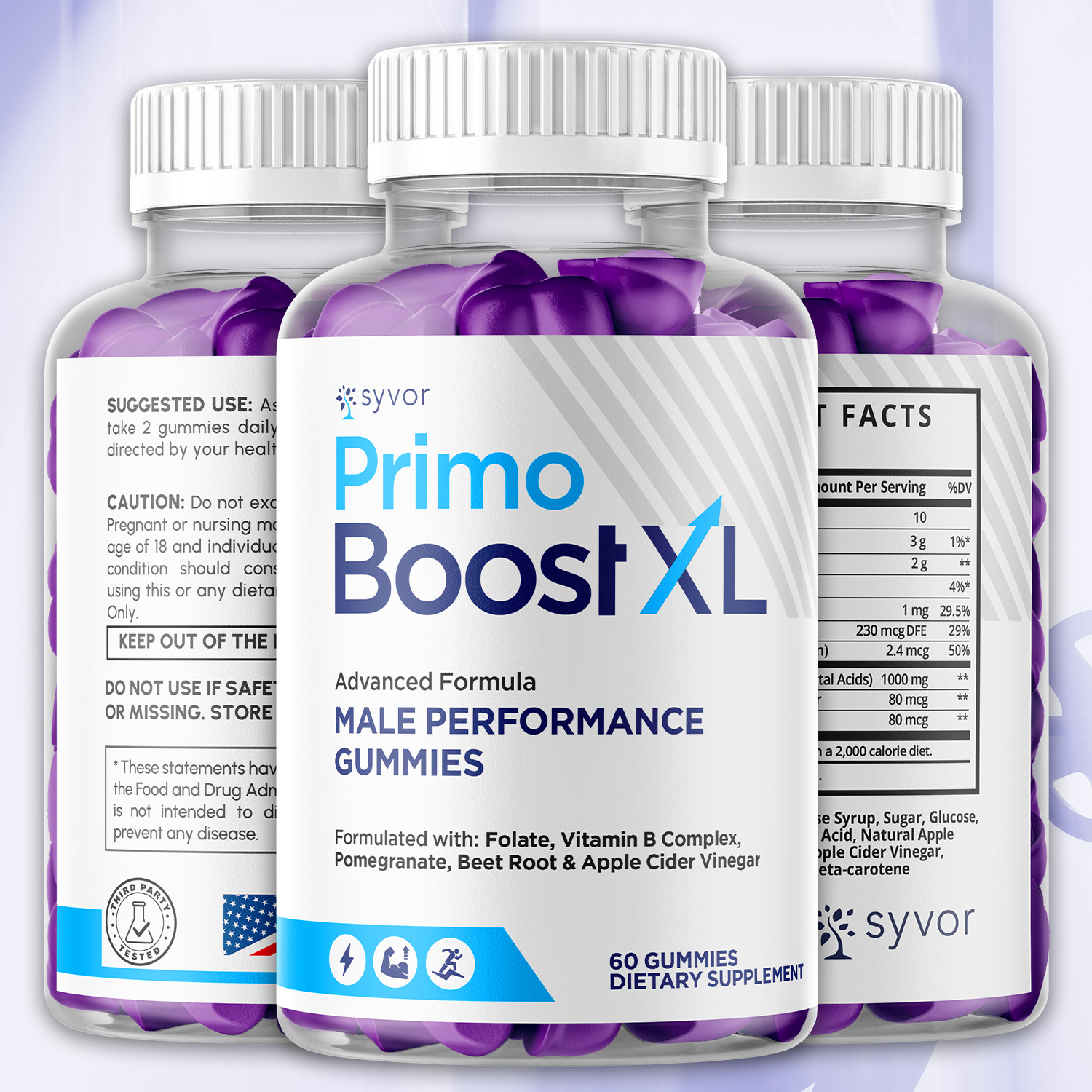 (1 Pack) Primo Boost XL Gummys Advanced Formula PrimoBoost XL Male 60 Gummies