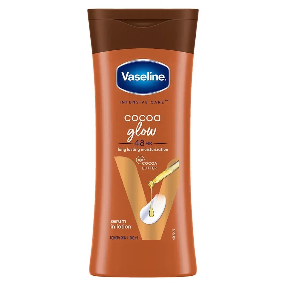 Vaseline Cocoa Glow Serum In Lotion 100% Pure Cocoa & Shea Butter200ML FREE SHIP