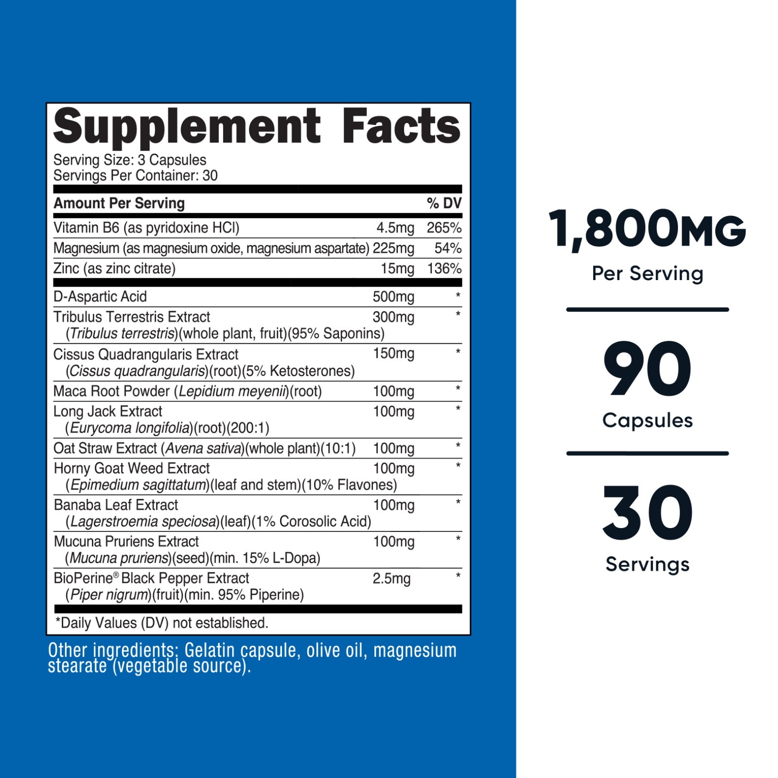 Nutricost T-Level Complex (90 Caps) – Gluten Free, Non-GMO