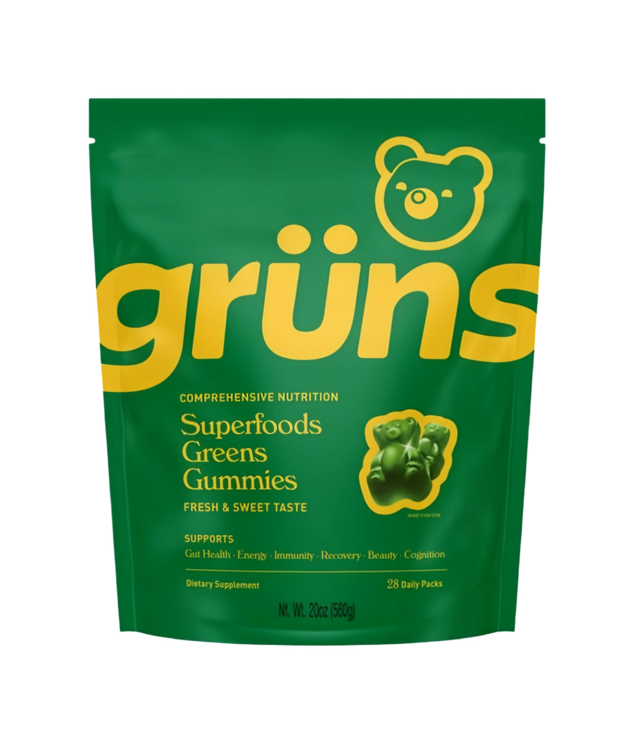 Multivitamin Gruns Vegetable Bears Gummies, Superfood Greens Blends Gummy