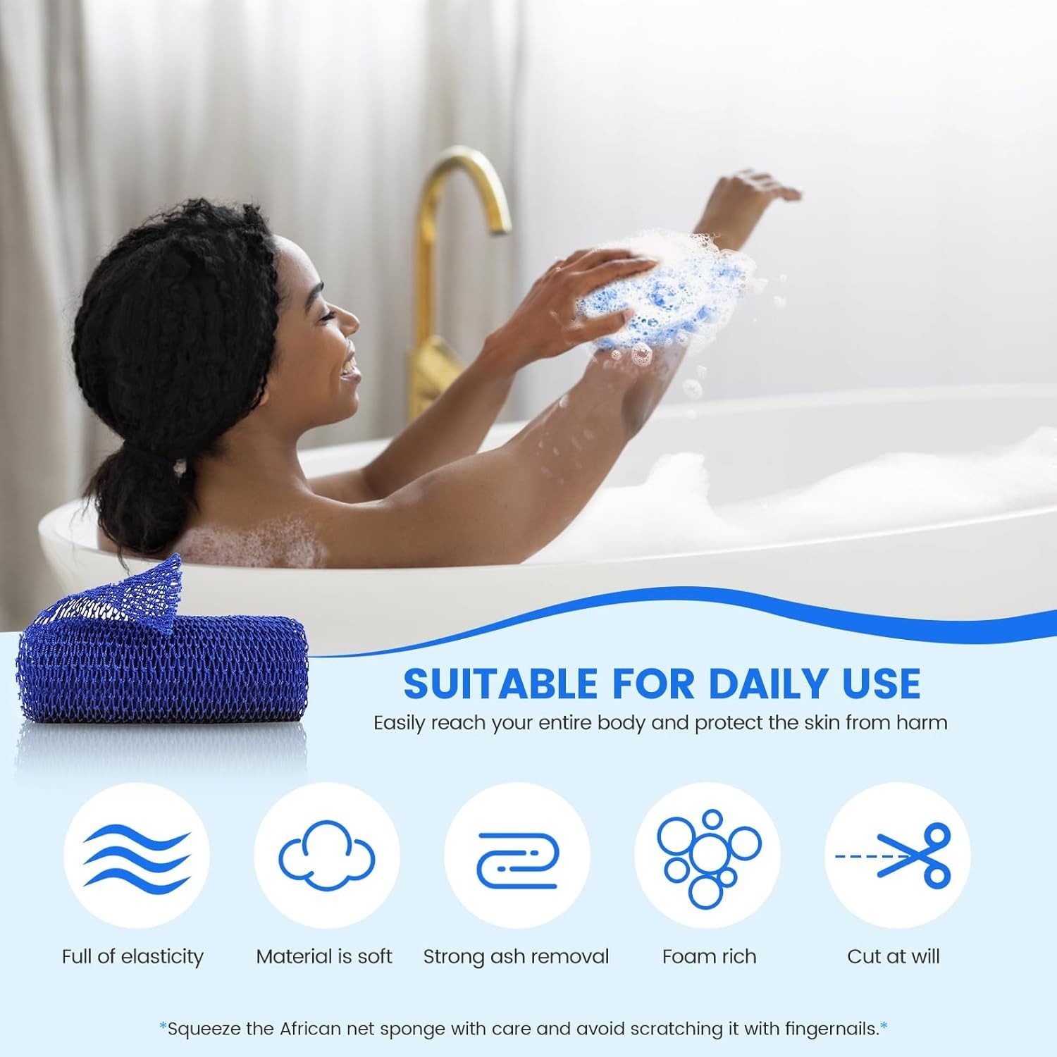 Luxurious African Net Sponge – Deep Cleanse with Soft, Gentle Touch for All Ages