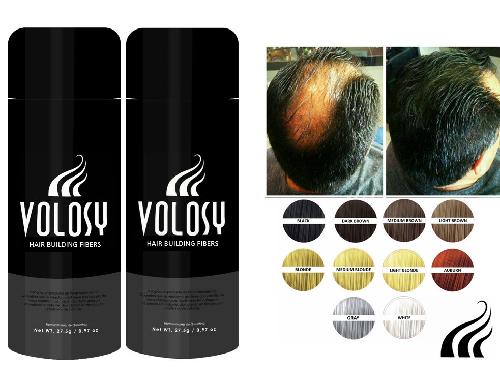 Volosy Hair Building & Thickening Keratin Natural Fibers 27.5g/ 0.97 Oz set of 2