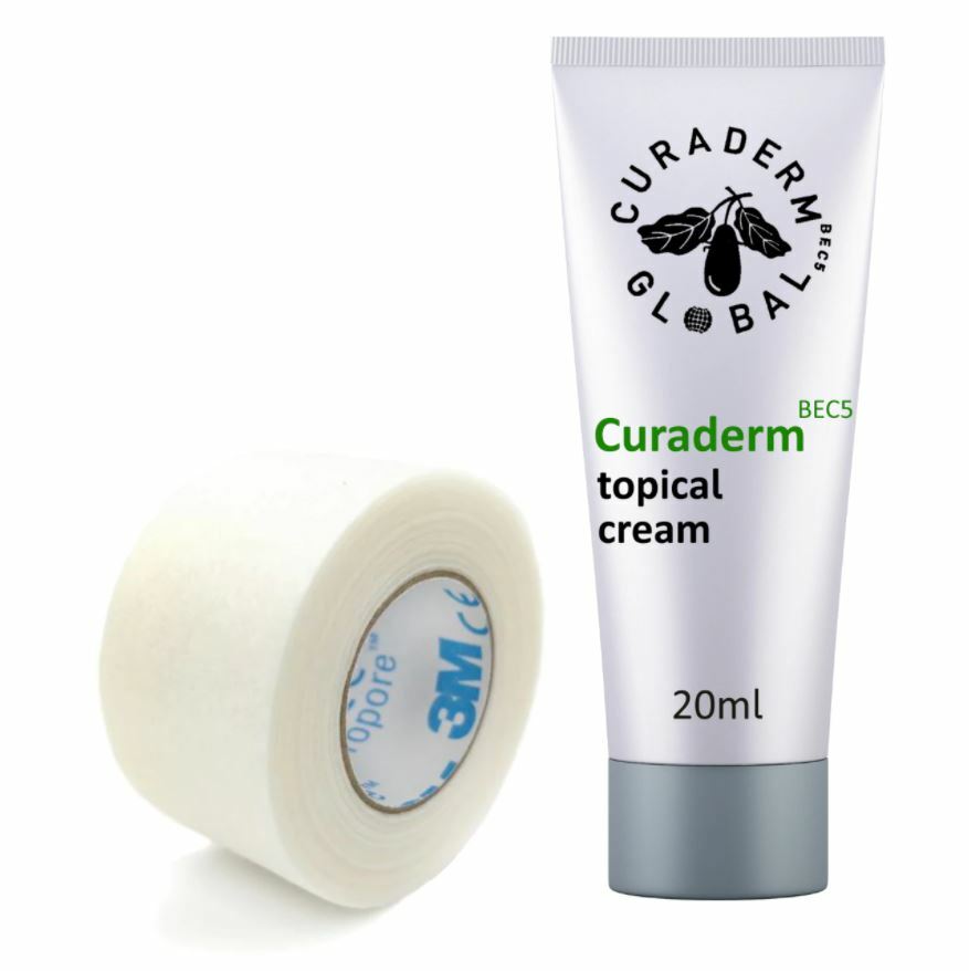 Curaderm BEC5 Cream and FREE 3M Micropore Tape with FREE Shipping inside U.S.