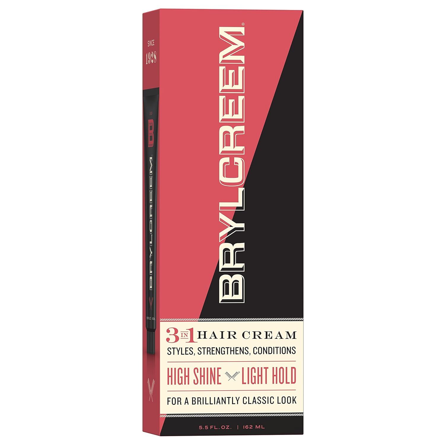 Brylcreem 3-in-1 Original High Shine Men’s Hair Cream for Styling – 5.5 Ounce