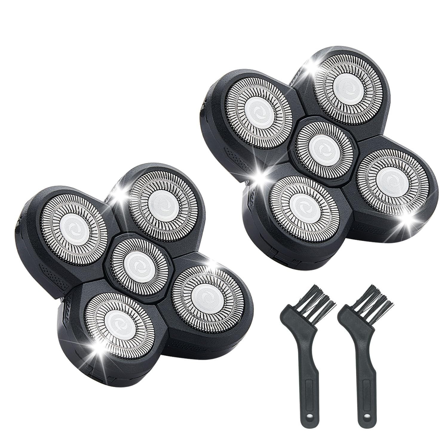 360° Rotary Replacement Shaver Heads – 5 Cozy Blades for Gentle, Safe Shaving