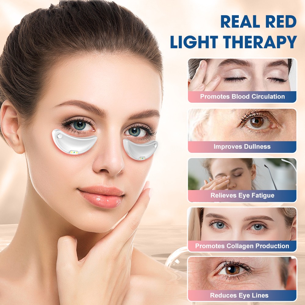 Red Light Under Eye Therapy Massager Microcurrent Eye Care Dark Circles Removal