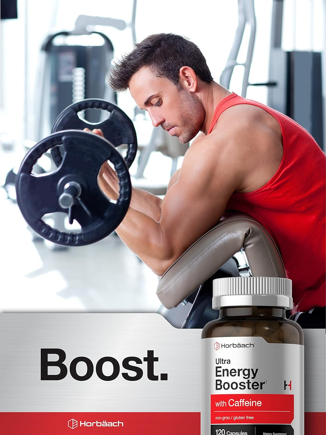 Ultra Energy Booster with Caffeine & Vitamin B12 Non-GMO Gluten Free by Horbaach