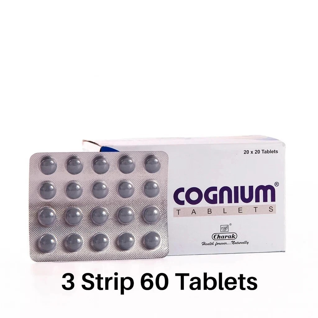 Charak Cognium Ayurvedic Tablet – 60 Tabs (3 Strips) for Brain & Memory Support
