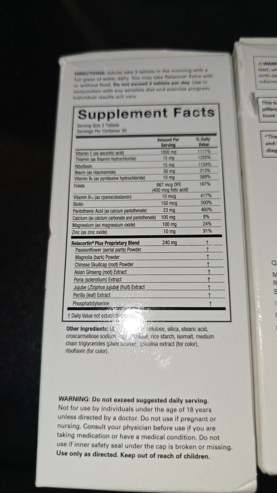 3 Pack Relacore Extra Belly Fat Pill Stress Reducer Mood Elevator Exp 04/27