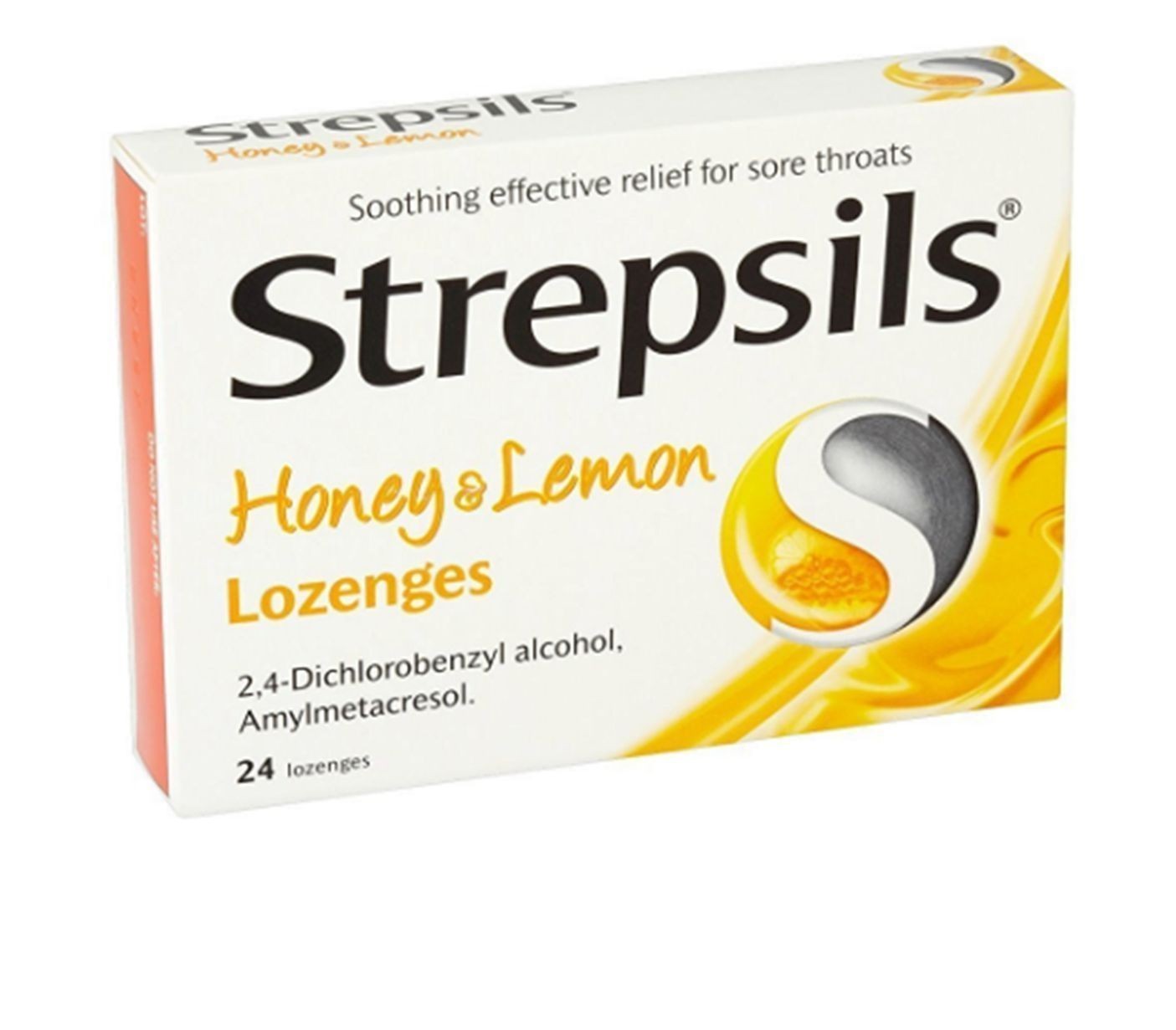 Strepsils Honey & Lemon Lozenges Soothing Sore Throat Relief Cough Cold Pain