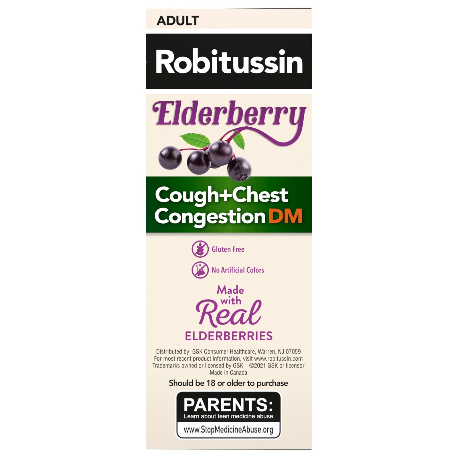 Robitussin Maximum Strength Elderberry Cough Plus Chest Congestion Dm Cough