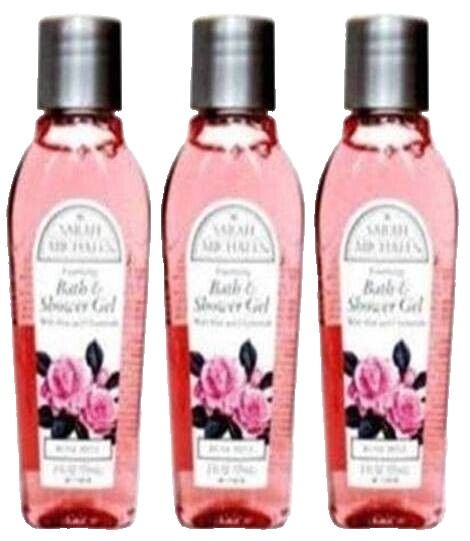 (LOT OF 3) Sarah Michaels ROSE MIST Foaming Bath & Shower Gel 2 0z. Travel Size