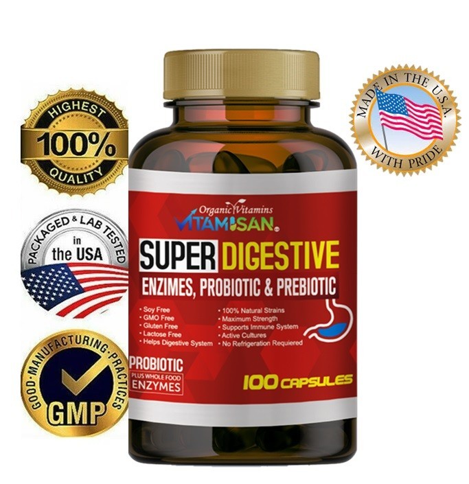 Enhanced Super Digestive Enzymes 100 Caps probiotic & prebiotic