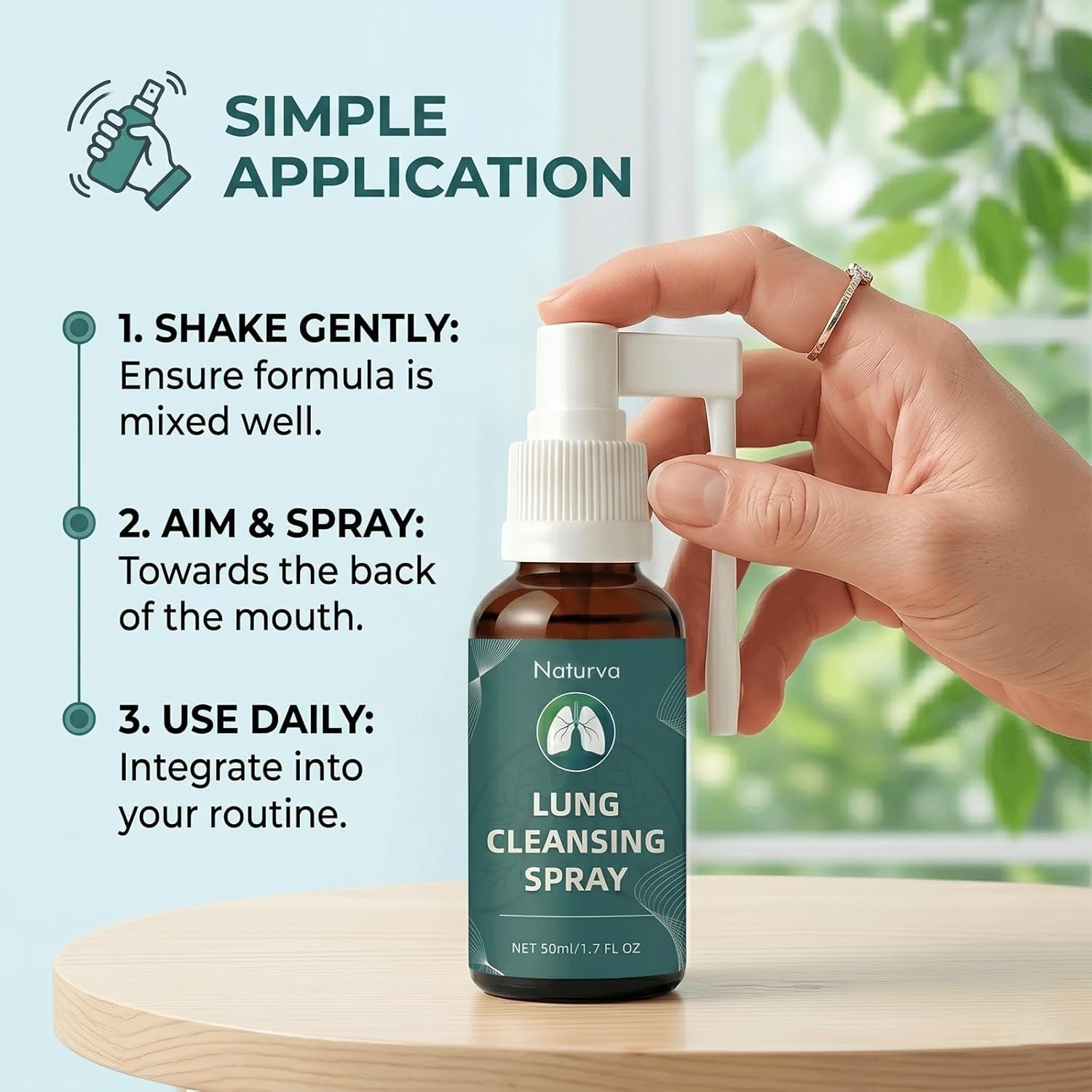 Naturva Lung Cleansing Spray,Calendula Leaf Extract (Pack of 2), 2pcs