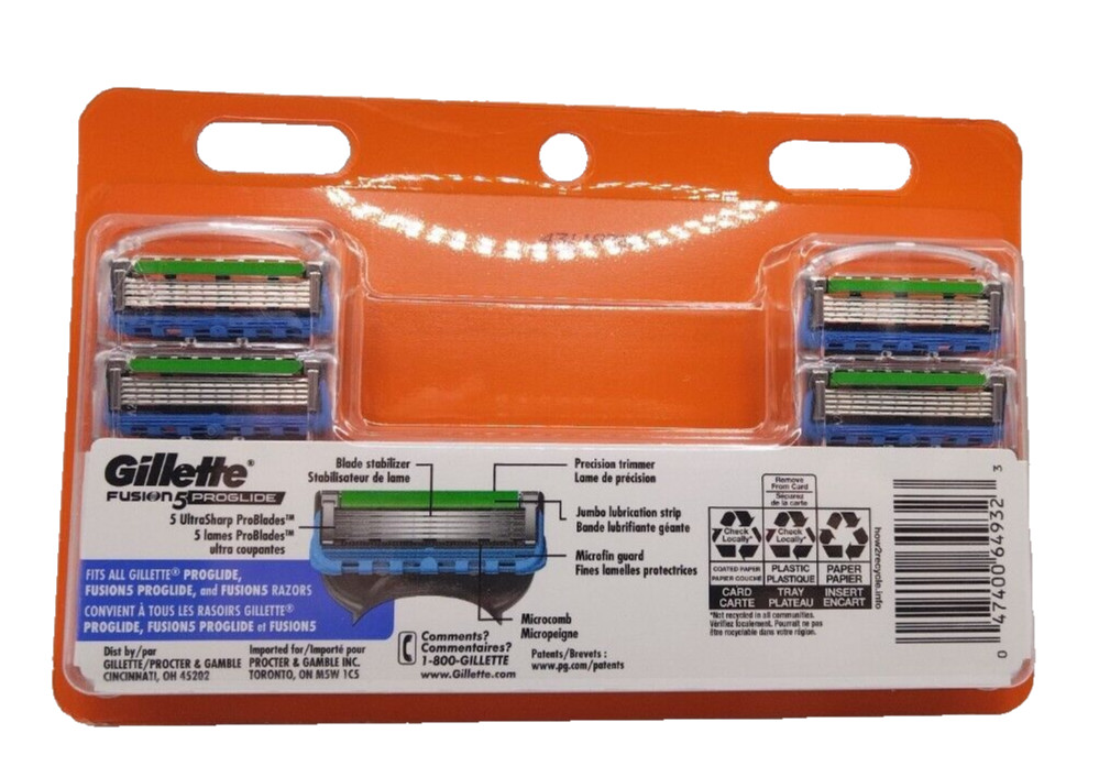 Gillette Razor Blades Fusion 5 Proglide Men 12 Cartridges New Factory Sealed