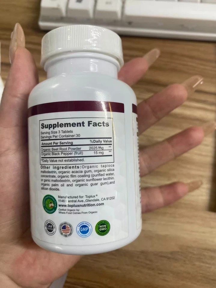 1 Sealed Organic Beet Root Energy + Antioxidant Supplement 90 Tabs NEW
