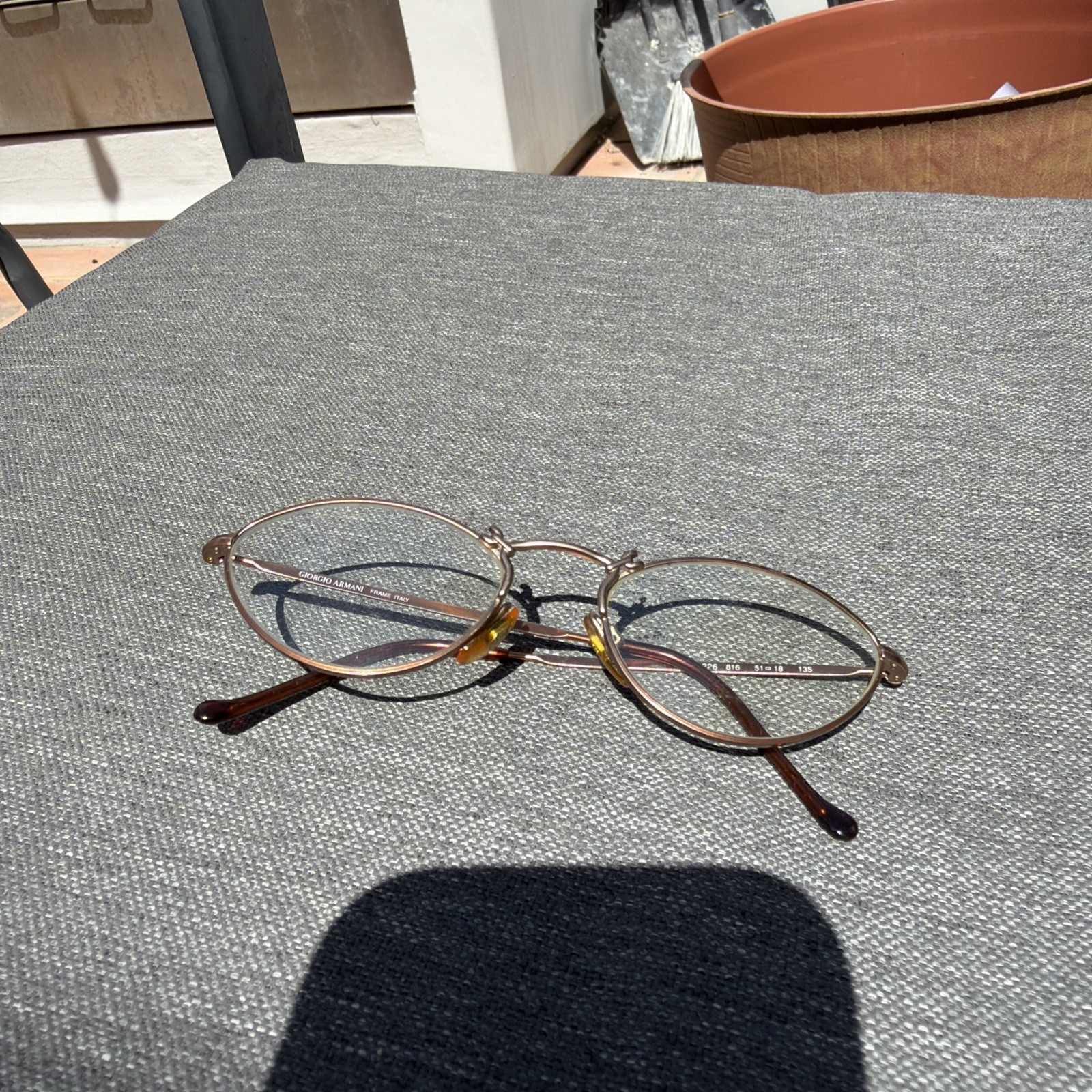GIORGIO ARMANI 642 V 816 Eyeglasses Frames Round Gold 47-19-140,preowned